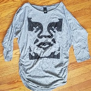 Women's OBEY Three Quarter Sleeve Shirt